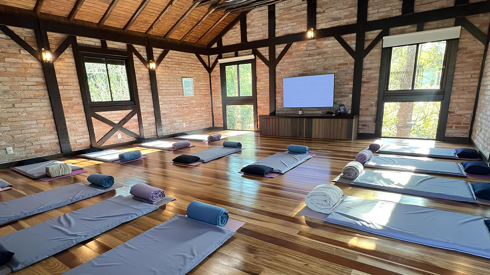 Sala preparada para meditação